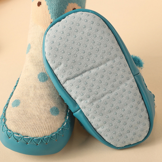 Skarpety zimowe dla dzieci z antypoślizgowymi gumowymi podeszwami, miękkie podłogowe buty dla noworodków, dziewczynki i chłopców 0-24M - Wianko - 11