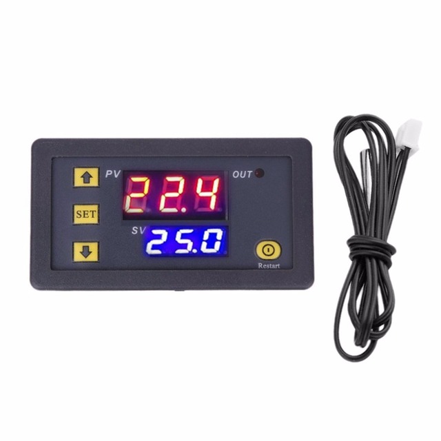 Mini cyfrowy regulator temperatury W3230 - 12V/220V - termostat do grzania/chłodzenia - z czujnikiem - Wianko - 1
