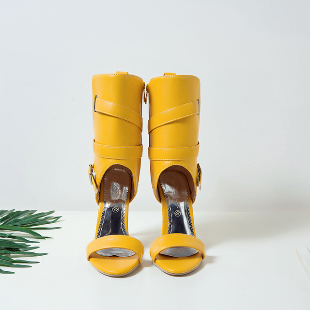 Damskie sandały na wysokim obcasie PU Leather Stiletto 2021 t-strap Design Fashion Solid Pumps, rozmiar 3-19 - Wianko - 26