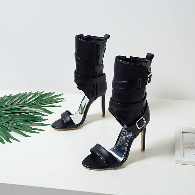 Damskie sandały na wysokim obcasie PU Leather Stiletto 2021 t-strap Design Fashion Solid Pumps, rozmiar 3-19 - Wianko - 28