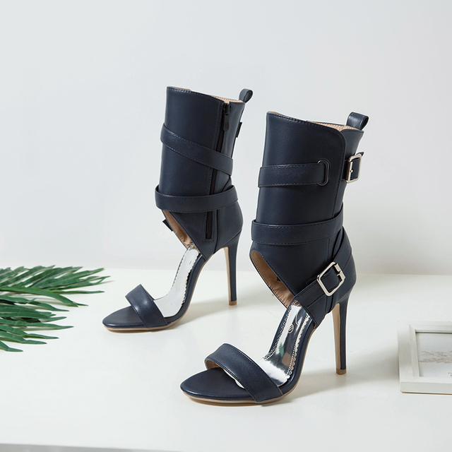Damskie sandały na wysokim obcasie PU Leather Stiletto 2021 t-strap Design Fashion Solid Pumps, rozmiar 3-19 - Wianko - 22