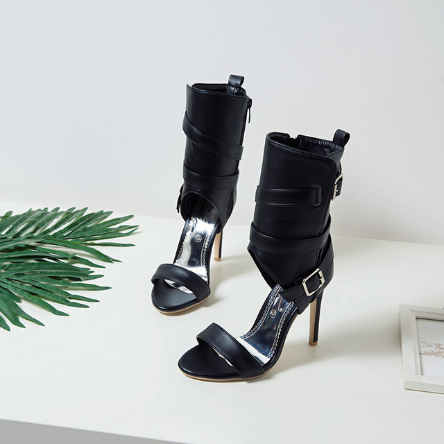Damskie sandały na wysokim obcasie PU Leather Stiletto 2021 t-strap Design Fashion Solid Pumps, rozmiar 3-19 - Wianko - 29