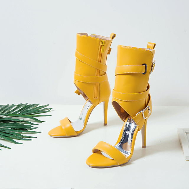 Damskie sandały na wysokim obcasie PU Leather Stiletto 2021 t-strap Design Fashion Solid Pumps, rozmiar 3-19 - Wianko - 25