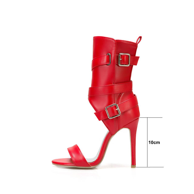Damskie sandały na wysokim obcasie PU Leather Stiletto 2021 t-strap Design Fashion Solid Pumps, rozmiar 3-19 - Wianko - 2