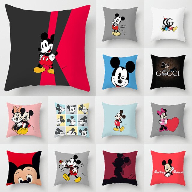 Poszewka na poduszkę Mickey Mouse Cartoon z postaciami Myszka Minnie, Goofy i Donald, 45x45 cm - Wianko - 1