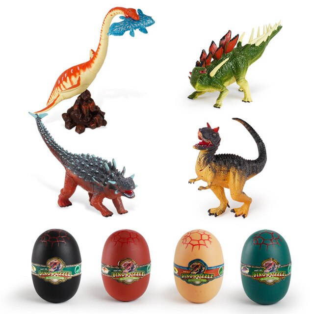 Duże 4 sztuki montowanych jaj dinozaurów - modele 3D Puzzle edukacyjne i zabawki mozaika dla dzieci - niespodzianka na urodziny - Wianko - 4