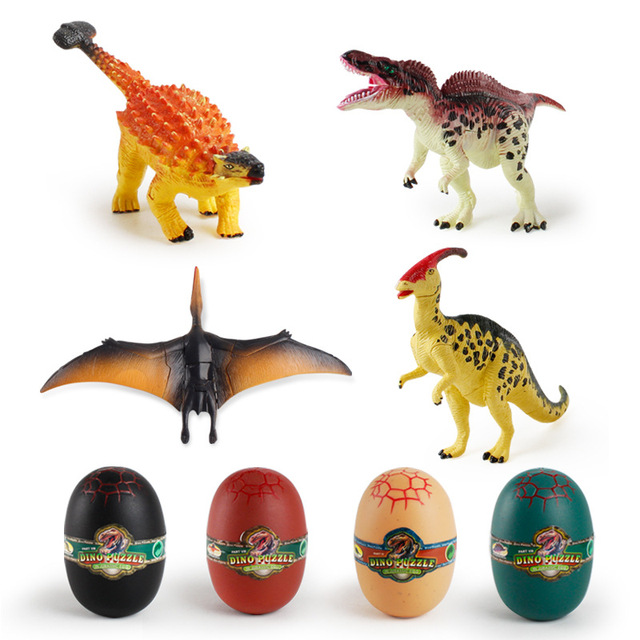 Duże 4 sztuki montowanych jaj dinozaurów - modele 3D Puzzle edukacyjne i zabawki mozaika dla dzieci - niespodzianka na urodziny - Wianko - 5
