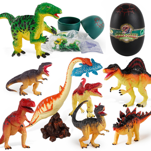 Duże 4 sztuki montowanych jaj dinozaurów - modele 3D Puzzle edukacyjne i zabawki mozaika dla dzieci - niespodzianka na urodziny - Wianko - 2