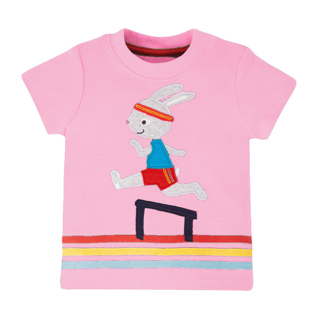 Dziewczęca koszulka Little Maven Bunny z aplikacją, różowa, bawełniana, nowa kolekcja lato 2021, rozmiar 2-7 lat - Wianko - 14