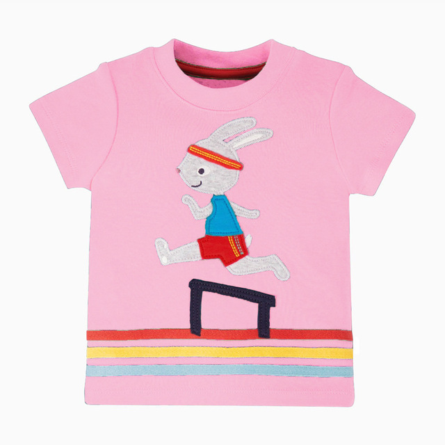 Dziewczęca koszulka Little Maven Bunny z aplikacją, różowa, bawełniana, nowa kolekcja lato 2021, rozmiar 2-7 lat - Wianko - 11