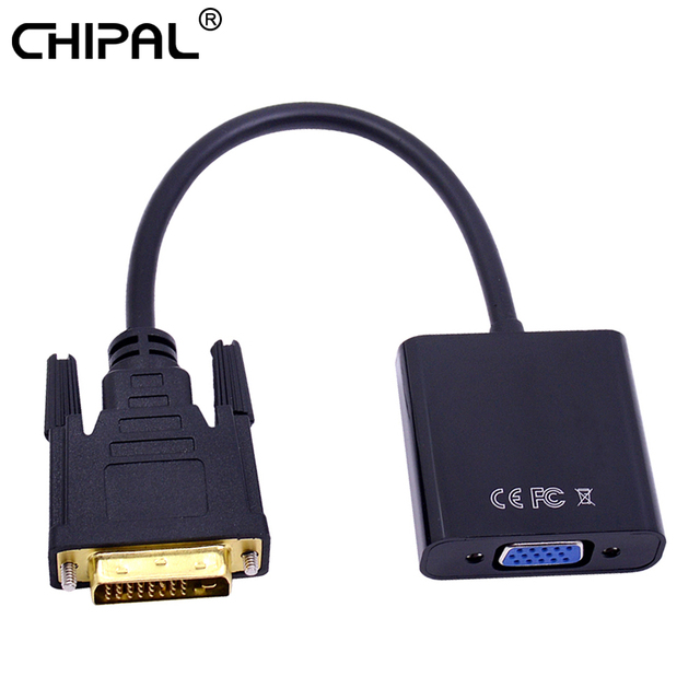 CHIPAL Adapter kabel DVI-D do VGA 25Pin męski na 15Pin żeński - 10 sztuk - Wianko - 3