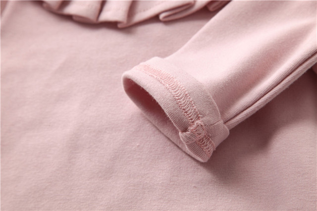 Bluzka z długim rękawem dla małych dziewcząt z plisowanym kołnierzem, idealna na jesień, dla dzieci od 0 do 24 miesiąca, boże narodzenie - Wianko - 5