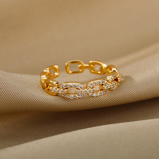 Pierścień z cyrkonem o geometrycznym wzorze w stylu klasycznym, skręcony dla eleganckich kobiet - biżuteria na 2021 r - Wianko - 5