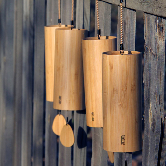 Dzwonki wiatrowe z bambusa do dekoracji wnętrza i ogrodu - medytacja, relaks, Zen - Wianko - 3