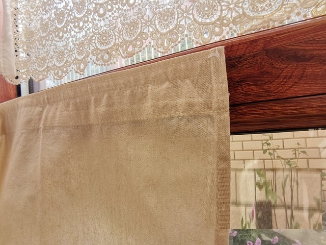 Kurtyna lniano-bawełniana w stylu amerykańskim, naturalny kolor, z frędzlami, krótka - Wianko - 12