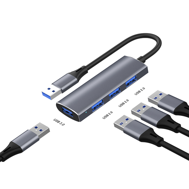 USB HUB 3.0 typ C 3.1 4 porty Multi Splitter Alloy OTG - Macbook Air M1 Pro Lenovo Xiaomi - Wianko - 4