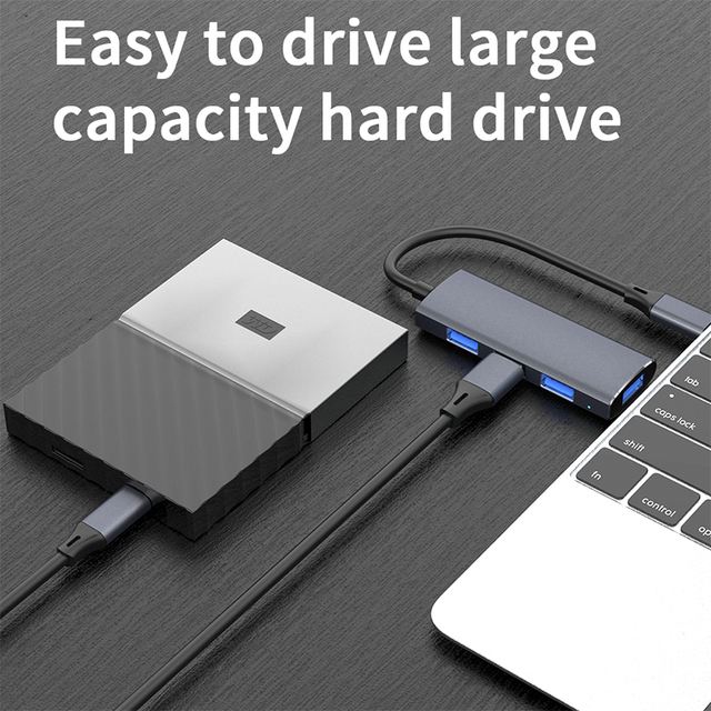 USB HUB 3.0 typ C 3.1 4 porty Multi Splitter Alloy OTG - Macbook Air M1 Pro Lenovo Xiaomi - Wianko - 6