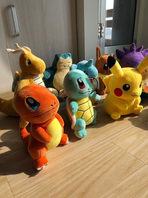 Pikachu, Charmander, Bulbasaur, Squirtle, Jigglypuff - pluszowa lalka z bohaterami anime Pokemon w kształcie zabawki - prezent dla dziecka - Wianko - 14