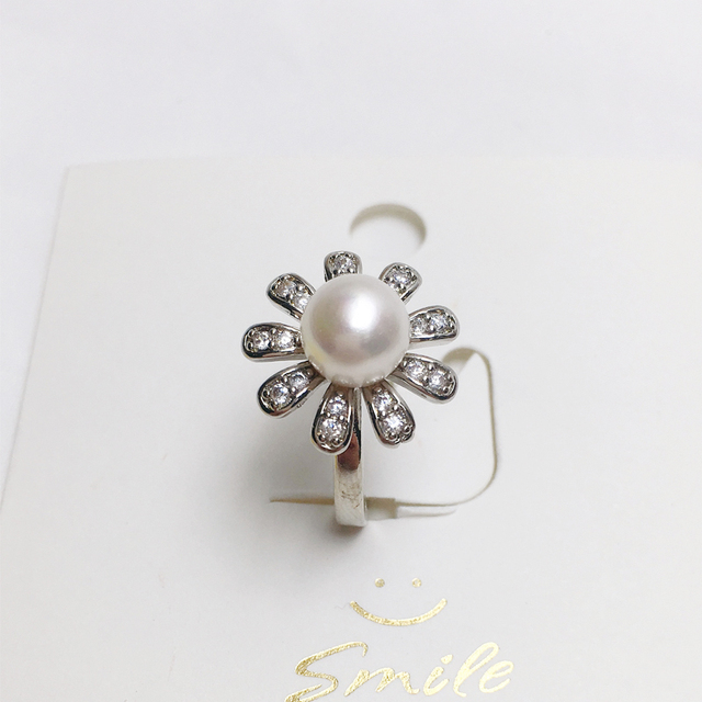 Pierścionek ZHBORUINI Daisy z perłą słodkowodną 14K, złoty, cyrkoniami, biżuteria dla kobiet - Wianko - 8