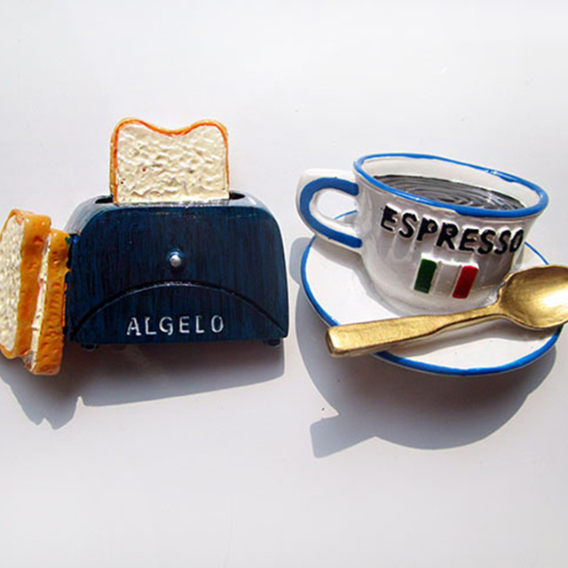 Śliczne 3D magnesy na lodówkę z żywicy - Cartoon chleb jajko lodówka wiadomość naklejki - zabawka dla dzieci i świąteczne dekoracje - Wianko - 2