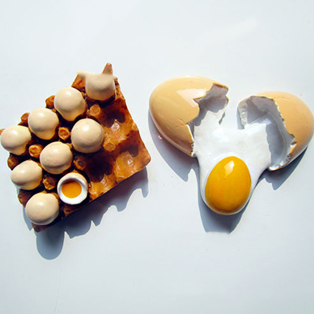 Śliczne 3D magnesy na lodówkę z żywicy - Cartoon chleb jajko lodówka wiadomość naklejki - zabawka dla dzieci i świąteczne dekoracje - Wianko - 6