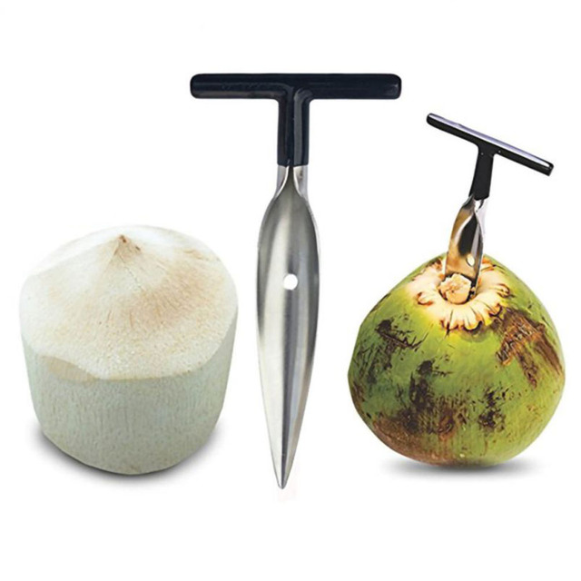 Otwieracz do kokosów ze stali nierdzewnej - narzędzie do otwierania świeżej zielonej wody kokosowej - Wianko - 1