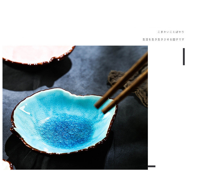 Naczynie ceramiczne podglazurowe w kształcie liścia - sosówki, przekąski, owoce, sushi, deser - Wianko - 5