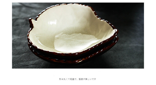 Naczynie ceramiczne podglazurowe w kształcie liścia - sosówki, przekąski, owoce, sushi, deser - Wianko - 2