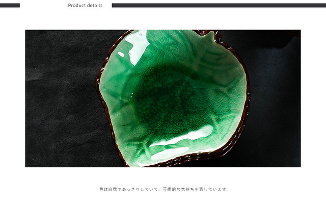 Naczynie ceramiczne podglazurowe w kształcie liścia - sosówki, przekąski, owoce, sushi, deser - Wianko - 6