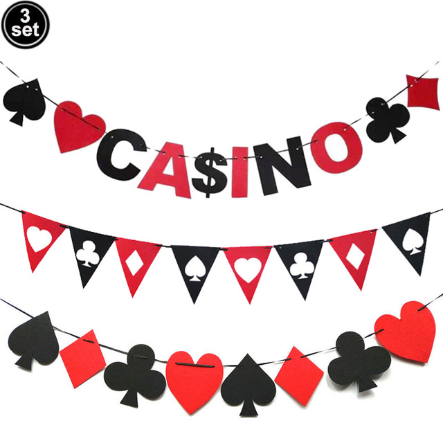 Dekoracja urodzinowa z motywem pokera - Banner, kasyno balony, Las Vegas Party - idealne na nocną imprezę pokerową - Wianko - 6