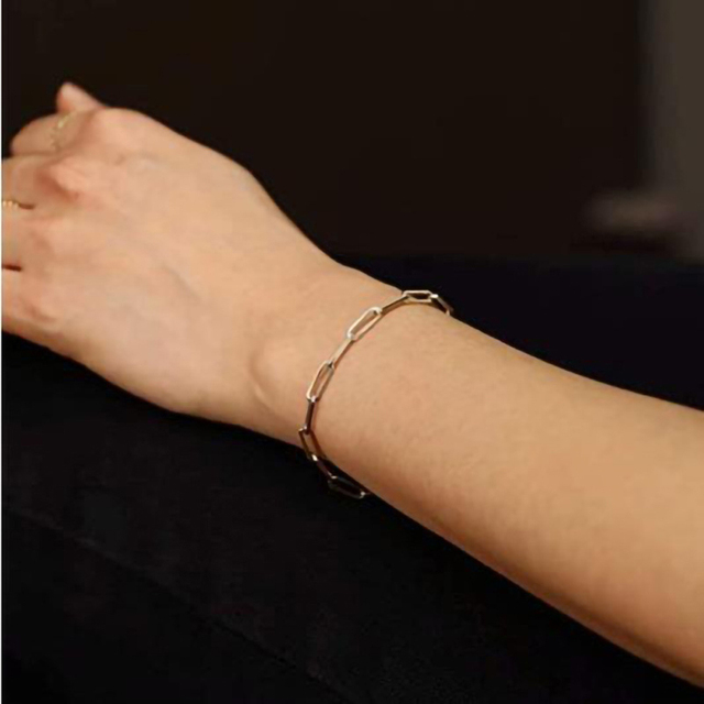 Minimalistyczny spinacz bransoletki Chic biżuteria złoty kolor prostokąt linki - Wianko - 6