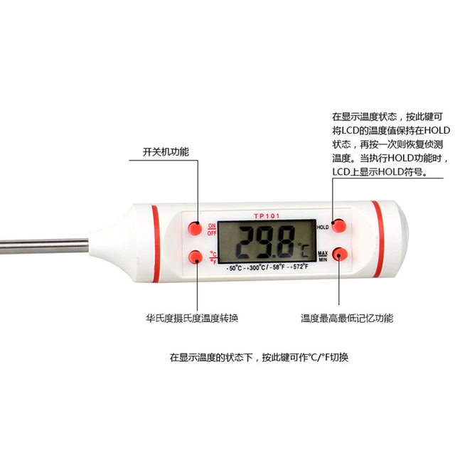 Elektroniczny termometr do grillowania z cyfrowym wyświetlaczem i sondą do pomiaru temperatury żywności w kuchni - Wianko - 11