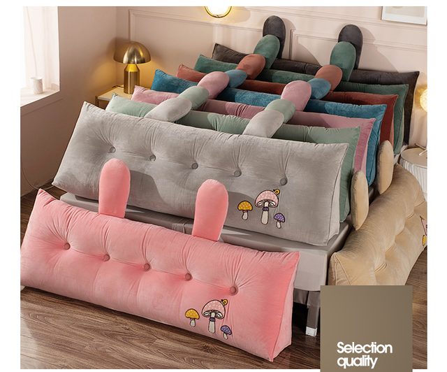 Poduszka zagłówkiem poduszki podwójna klinowa dla dzieci i dorosłych, śliczna jednokolorowa - Wianko - 4