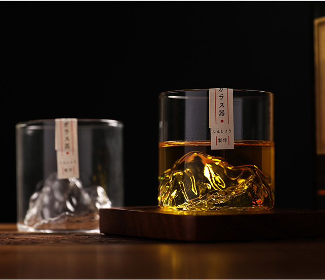 Whisky górski kieliszek Japonia 3D w szklanym pudełku na prezent – lodowiec, staroświeckie okulary do whisky - Wianko - 8