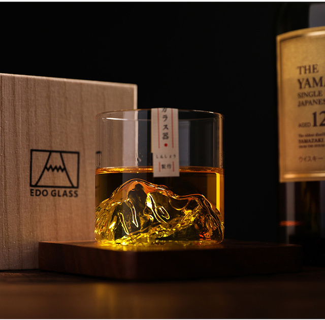 Whisky górski kieliszek Japonia 3D w szklanym pudełku na prezent – lodowiec, staroświeckie okulary do whisky - Wianko - 7
