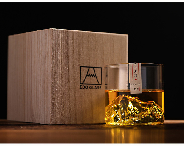 Whisky górski kieliszek Japonia 3D w szklanym pudełku na prezent – lodowiec, staroświeckie okulary do whisky - Wianko - 23