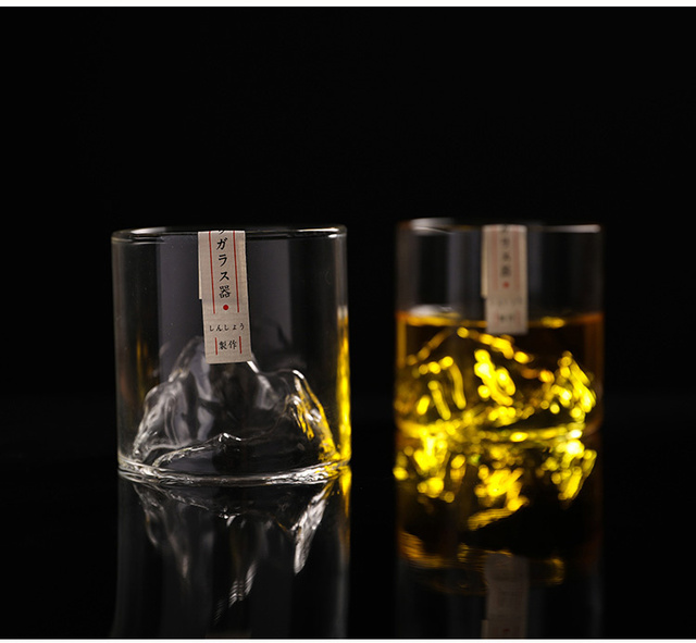 Whisky górski kieliszek Japonia 3D w szklanym pudełku na prezent – lodowiec, staroświeckie okulary do whisky - Wianko - 26