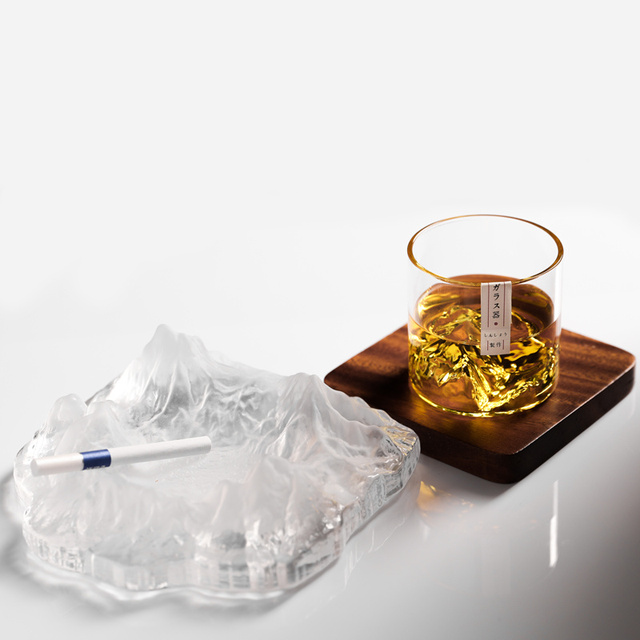 Whisky górski kieliszek Japonia 3D w szklanym pudełku na prezent – lodowiec, staroświeckie okulary do whisky - Wianko - 1
