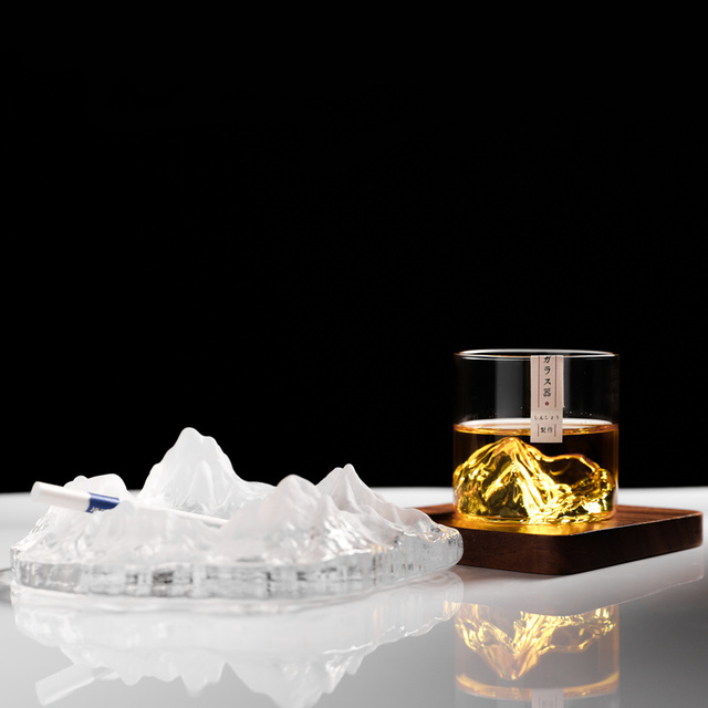 Whisky górski kieliszek Japonia 3D w szklanym pudełku na prezent – lodowiec, staroświeckie okulary do whisky - Wianko - 6