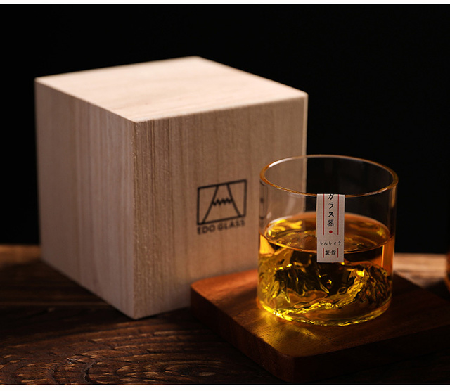 Whisky górski kieliszek Japonia 3D w szklanym pudełku na prezent – lodowiec, staroświeckie okulary do whisky - Wianko - 24