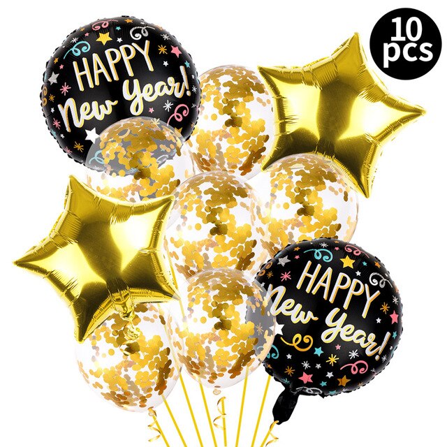 Nowość 2022: Zestaw 10 drukowanych balonów lateksowych na Nowy Rok i Boże Narodzenie - Wianko - 4