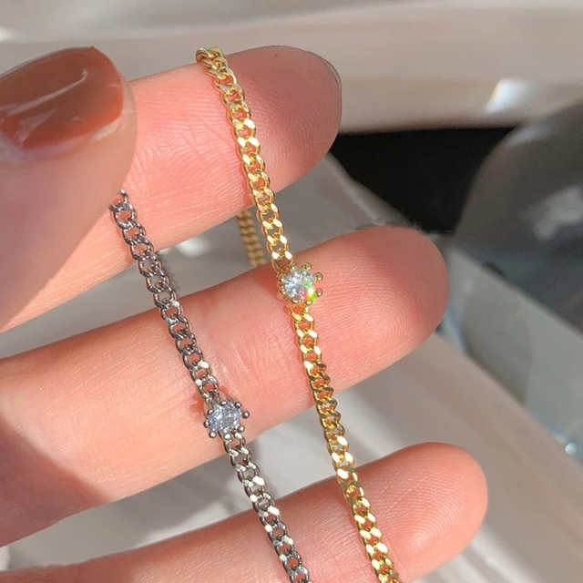 Klasyczna bransoletka łańcuszkowa z biżuterią 925 srebro dla kobiet, idealna na prezent urodzinowy - Wianko - 4