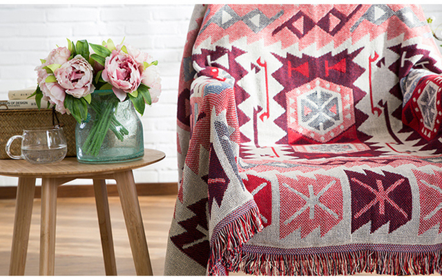 Koc na sofę w stylu Retro w europejskim stylu - tkanina dywanowa, ciepła, dekoracyjna poduszka na sofę - Wianko - 36