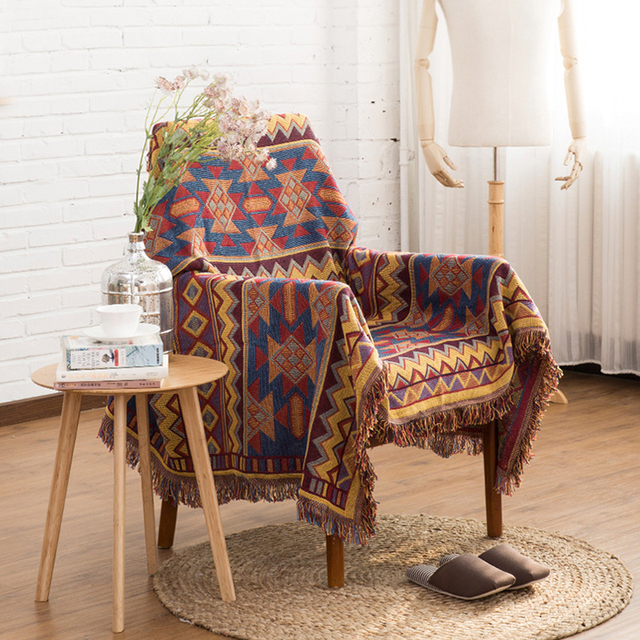 Koc na sofę w stylu Retro w europejskim stylu - tkanina dywanowa, ciepła, dekoracyjna poduszka na sofę - Wianko - 77