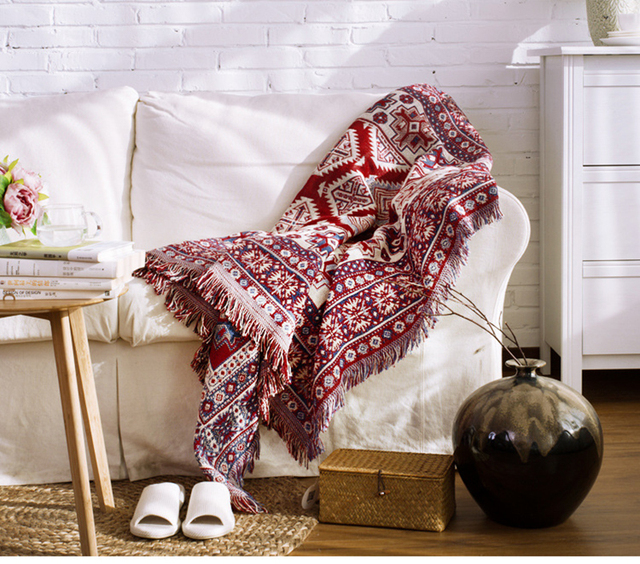Koc na sofę w stylu Retro w europejskim stylu - tkanina dywanowa, ciepła, dekoracyjna poduszka na sofę - Wianko - 24
