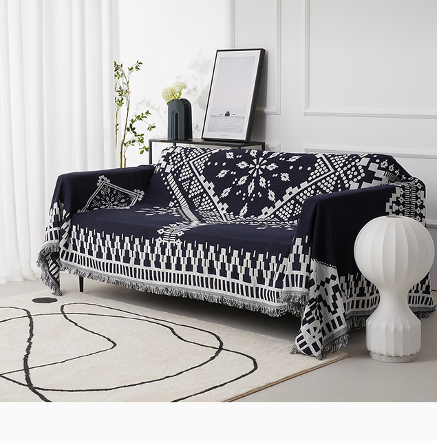 Koc na sofę w stylu Retro w europejskim stylu - tkanina dywanowa, ciepła, dekoracyjna poduszka na sofę - Wianko - 75