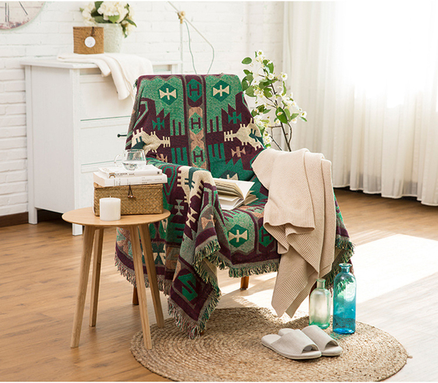 Koc na sofę w stylu Retro w europejskim stylu - tkanina dywanowa, ciepła, dekoracyjna poduszka na sofę - Wianko - 38