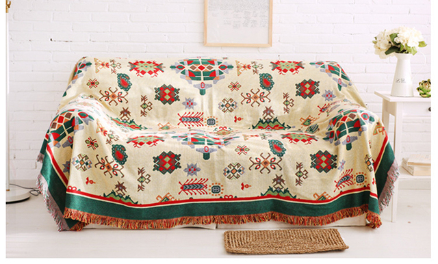 Koc na sofę w stylu Retro w europejskim stylu - tkanina dywanowa, ciepła, dekoracyjna poduszka na sofę - Wianko - 56