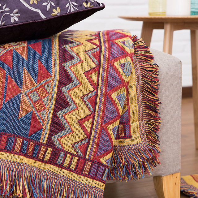 Koc na sofę w stylu Retro w europejskim stylu - tkanina dywanowa, ciepła, dekoracyjna poduszka na sofę - Wianko - 78