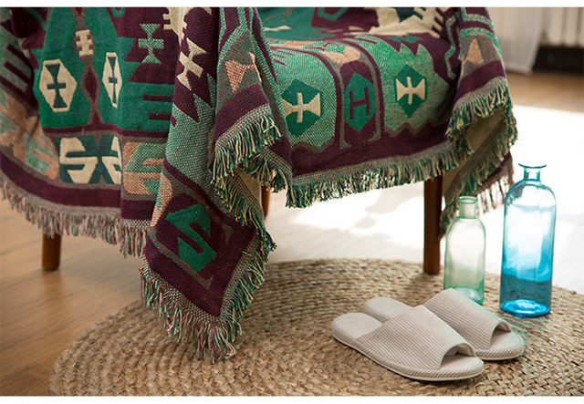 Koc na sofę w stylu Retro w europejskim stylu - tkanina dywanowa, ciepła, dekoracyjna poduszka na sofę - Wianko - 42